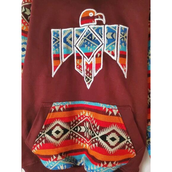 Kids Aztec Southwestern Tribal Eagle Colorful Sweatshirt Hoodie Size 6 = US Sz 7 - Picture 6 of 7